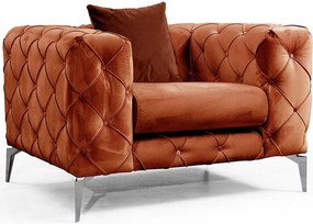 Fotel – 108 cm x 70 cm x 90 cm – Pomarańczowy – Drewno bukowe i płyta wiórowa