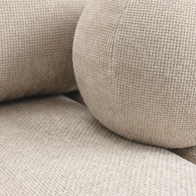 Sofa z Funkcją Spania SARIA Kremowa Szenil Nowoczesna