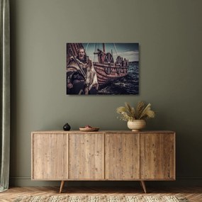 Obraz na szkle - Wojownik wikingów (70x50 cm)