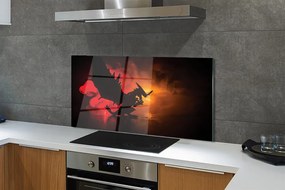 Szklany Panel Czarny Smok wśród Chmur