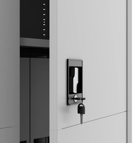 Biurowa szafa metalowa JAN, 900 x 1850 x 400 mm, Smart: szara