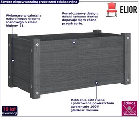 Szara prostokątna donica ogrodowa - Pexa