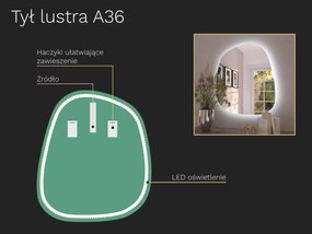 Organiczne lustro LED z oświetleniem A36