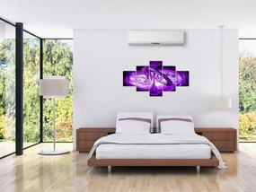 Obraz fioletowych fraktali (125x70 cm)