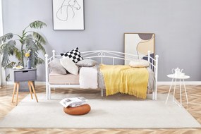 Łóżko 90x200 180x200 rozkładane, białe metalowe ARIZA 207/104-194/86