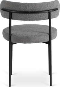 Krzesło Tapicerowane do Salonu TULSA Szare Boucle Nowoczesne
