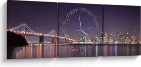 Obraz przedstawiający San Francisco, Kalifornia (z zegarem) (90x30 cm)