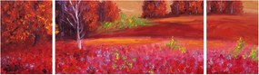 Obraz czerwonego krajobrazu (170x50 cm)