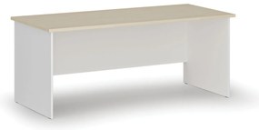 Biurko PRIMO WHITE, 180x80 cm, biały/brzoza