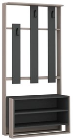 Wieszak ścienny z półką na buty Chester Light Mocha and Anthracite