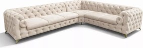 Tapicerowany narożnik z funkcją spania Chesterfield Moet z wałkiem