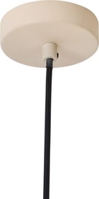 Lampa wisząca w stylu skandynawskim kremowa z białym wnętrzem - Loes