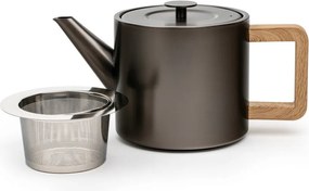 Szary dzbanek do herbaty ze stali nierdzewnej z sitkiem 1,1 l Duet Narvik – Bredemeijer