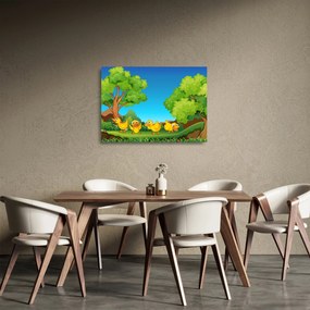 Obraz na szkle - Wesołe kaczątka (70x50 cm)