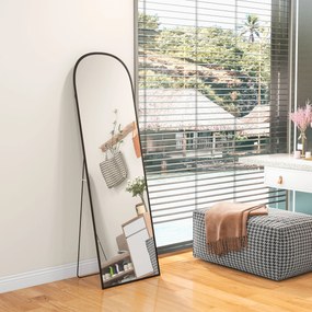 HOMCOM Duże lustro stojące całociałowe nowoczesny design czarna rama 50x1615 cm | Aosom PL