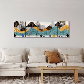 Obraz graficzny z jeleniem (170x50 cm)