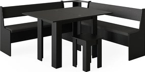 Grupa ławek narożnych czarny 180x180x80 roman