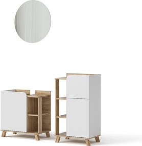 Zestaw mebli łazienkowych sonoma/biały 60x35x65 karen