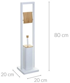 Szczotka toaletowa z uchwytem na papier toaletowy NATURELO, 2w1