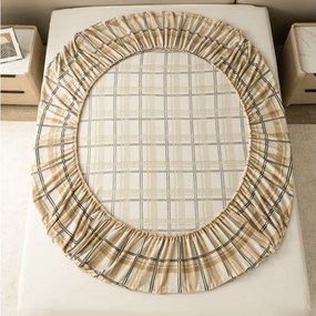 PrzytulneMieszkanie.pl Prześcieradło z mikropluszu PLAID 200x200 cm kremowe