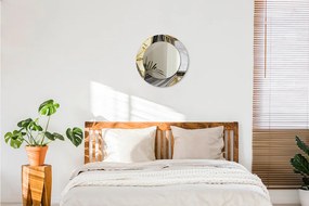 Lustro z nadrukiem dekoracyjne okrągłe Marmur agat i złoto