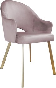 Krzesło Velvet tkanina Welur noga metalowa : Kolor nogi - Złota profil, Kolor tkaniny - VELVET - MG55, Typ siedziska - Siedzisko stałe