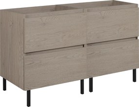 Meble łazienkowe 120 cm (2 x 60) + nóżki meblowe, Kolor: Dąb Ciemny, 120 x 80,7 x 46 cm