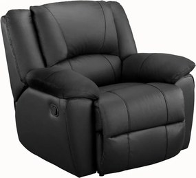 Fotel z funkcją relax AROMA ze skóry - Czarny