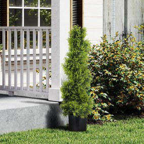 HOMCOM Sztuczny Cyprys 90cm Sztuczna Roślina w Spiralnej Formie, Sztuczne Rośliny w Doniczce, Nowoczesna Dekoracja