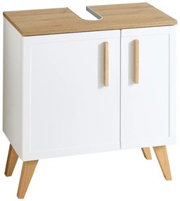 Biała wisząca szafka pod umywalkę 65x60 cm Quickset 383 – Pelipal