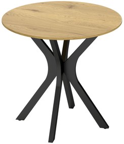 HOMCOM Stół do jadalni Stół kuchenny Okrągły stół, Nowoczesny design, 78 cm x 78 cm x 75 cm, Naturalne drewno