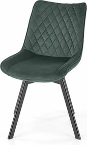 Krzesło tapicerowane K520 VELVET zielone obracane