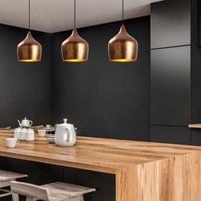 Lampa wisząca w kolorze miedzi z metalowym kloszem ø 20 cm Murek – Opviq lights