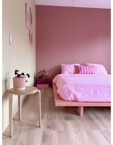 Jasnoróżowe łóżko dwuosobowe z litego drewna sosnowego ze stelażem 180x200 cm Japan – Karup Design