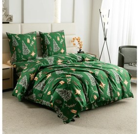 PrzytulneMieszkanie.pl PrzytulneMieszkanie.pl Pościel z mikrofibry GREEN CHRISTMAS zielone Rozmiar pościeli: 70 x 90 cm | 140 x 200 cm