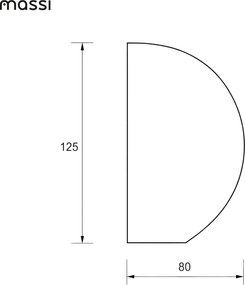 Lustro półokrągłe z podświetleniem MOON Half Cut LED | Różne rozmiary | Różne kolory : Kolor tafli szkła - Srebrny, Rozmiar - 80 x 125 cm, Wersja - Prawa