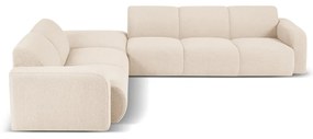 Beżowy narożnik z materiału bouclé (lewostronny) Molino – Micadoni Home