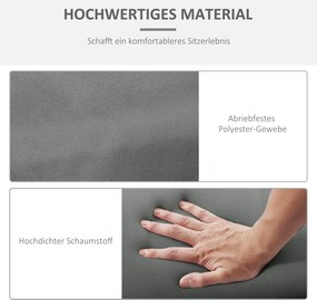 Outsunny Zestaw 2 Poduszek na Leżak, Ekstra Grube 8cm Poduszki Ogrodowe Ciemnoszary