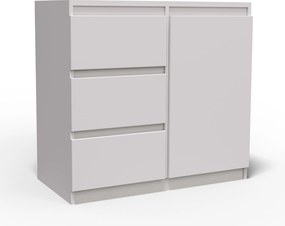 Komoda MERAVIGLIA - Biały / 80 cm / 3 szuflady