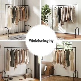 Outsunny Mobilny stojak na ubrania, wieszak na kółkach wytrzymały praktyczny czarny kolor 150x60x150-170cm