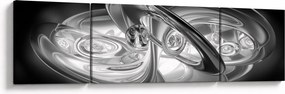 Obraz nowoczesnej szarej abstrakcji (170x50 cm)