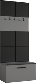 Masseno Garderoba MODULO 161,2/204/40 cm do Przedpokoju Nowoczesna Szara