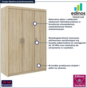 Trzydrzwiowa szafa z półkami dąb sonoma G2-K69