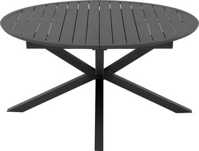 Aluminiowy okrągły rozkładany stół ogrodowy dł. 150/200 cm - Antracytowy - YOHA od MYLIA