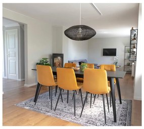 Zestaw 2 krzeseł z musztardowym aksamitnym obiciem House Nordic Middelfart