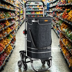 Jurhan Torba na zakupy na kółkach do schodów COMFORT, 50l, czarna