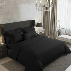 Pościel satynowa Luxury Collection czarny, 140 x 220 cm, 70 x 90 cm