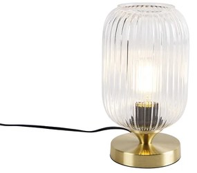 Lampa stołowa w stylu art deco mosiądz - Banci ArtDeco Oswietlenie wewnetrzne