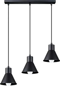 Czarna potrójna lampa wisząca nad wyspę - 5X S167 L9-G79