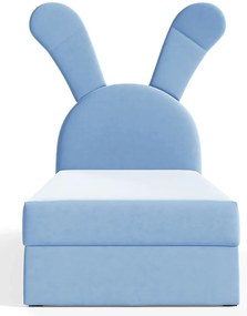 Niebieskie łóżko kontynentalne dla dziecka 100x200 cm N8-M53